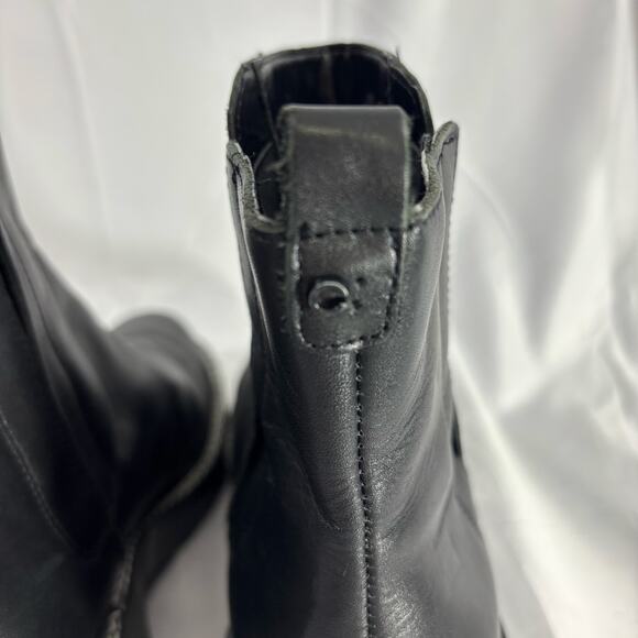 Calvin Klein KCAMINA Black Leather Mid-Height Ankle Boots Women’s 11M Side Zip - Picture 6 of 9